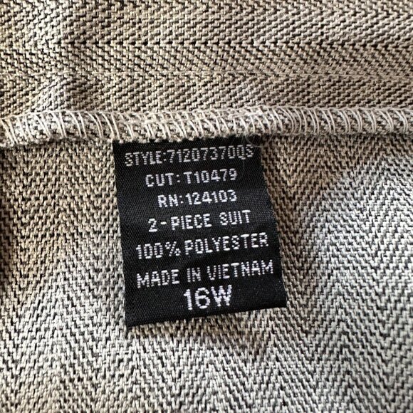 T. Milano Gray Ruffle 2-Piece Suit Set Blazer & Skirt Size 16W - Picture 9 of 12